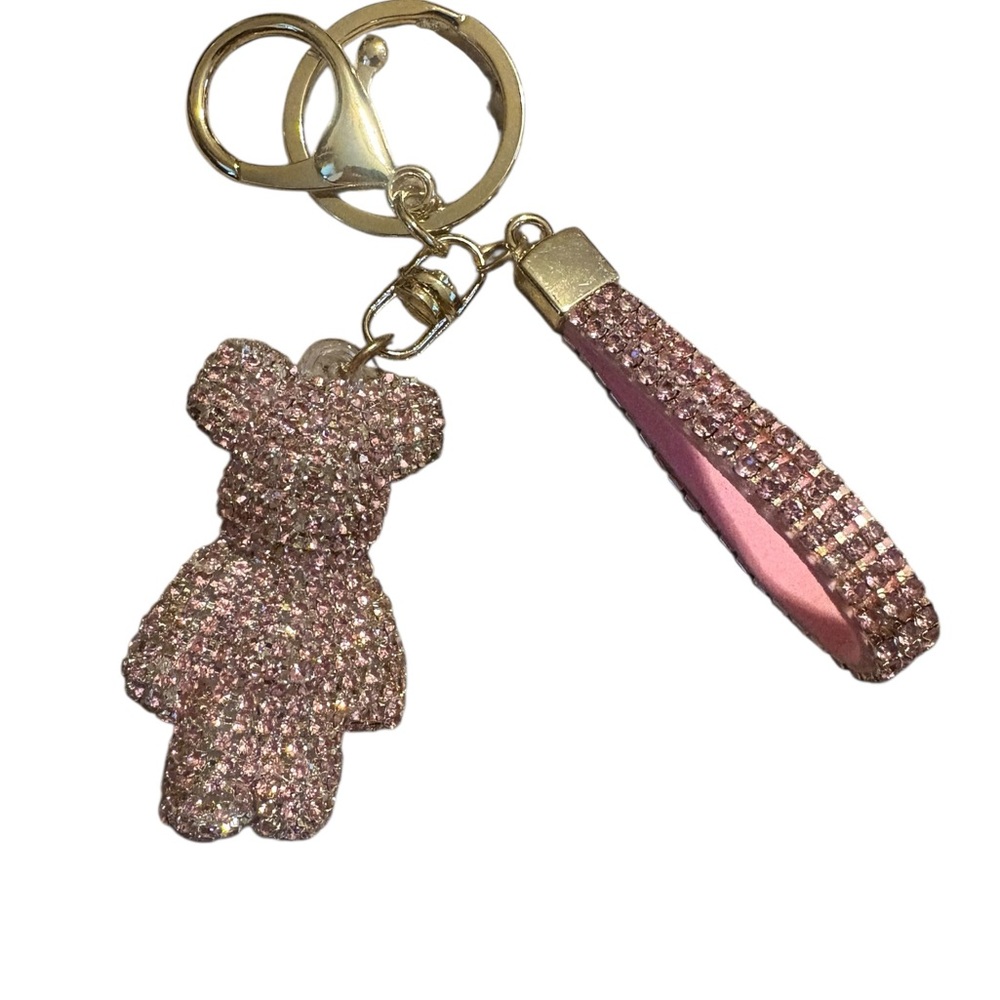Sparkling Pink Bear Bag Charm